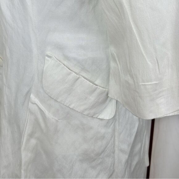 Cabi Artist Style Tunic Long Line Jacket Ivory Medium Pleated Button Front - Picture 8 of 16